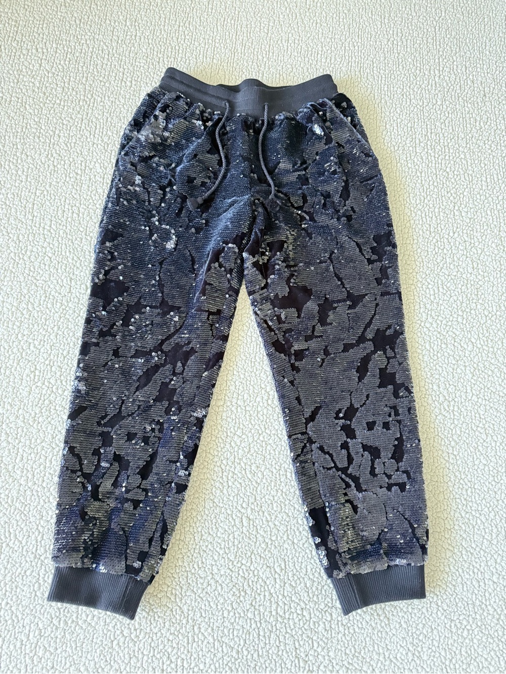 Anthropologie Sequins Velvet Joggers In Navy - Picture 2 of 6